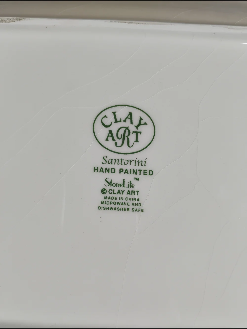 Art Santorini Vintage Hand Painted Olive Motif Ceramic Dinner Plates - Set Of 2